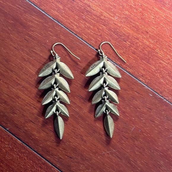 Anthropologie lapis lazuli & brass earrings - Picture 3 of 3